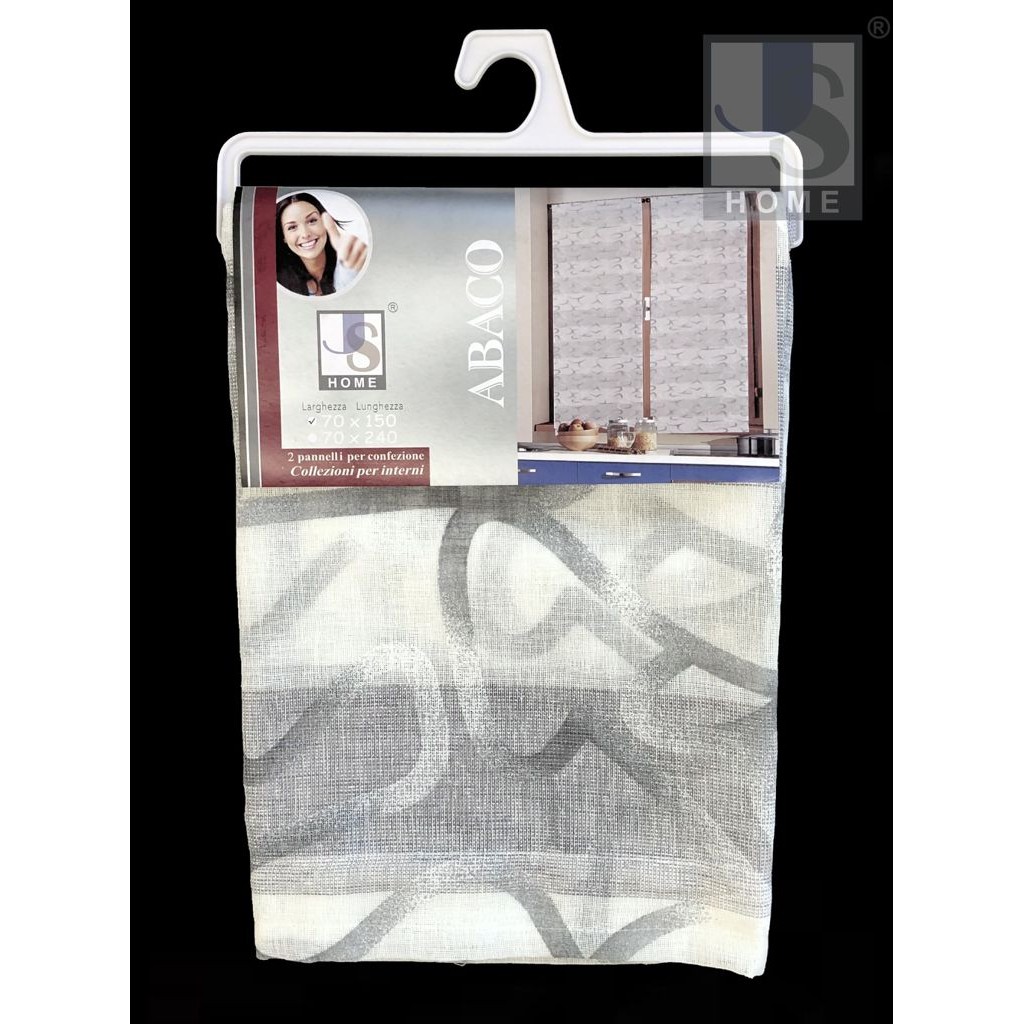 61555 8052219290095 ABACO_150_GRIGIO coordinabile 70x150-70x240-140x300 abaco 2p con passanti 70x150cm col.grigio