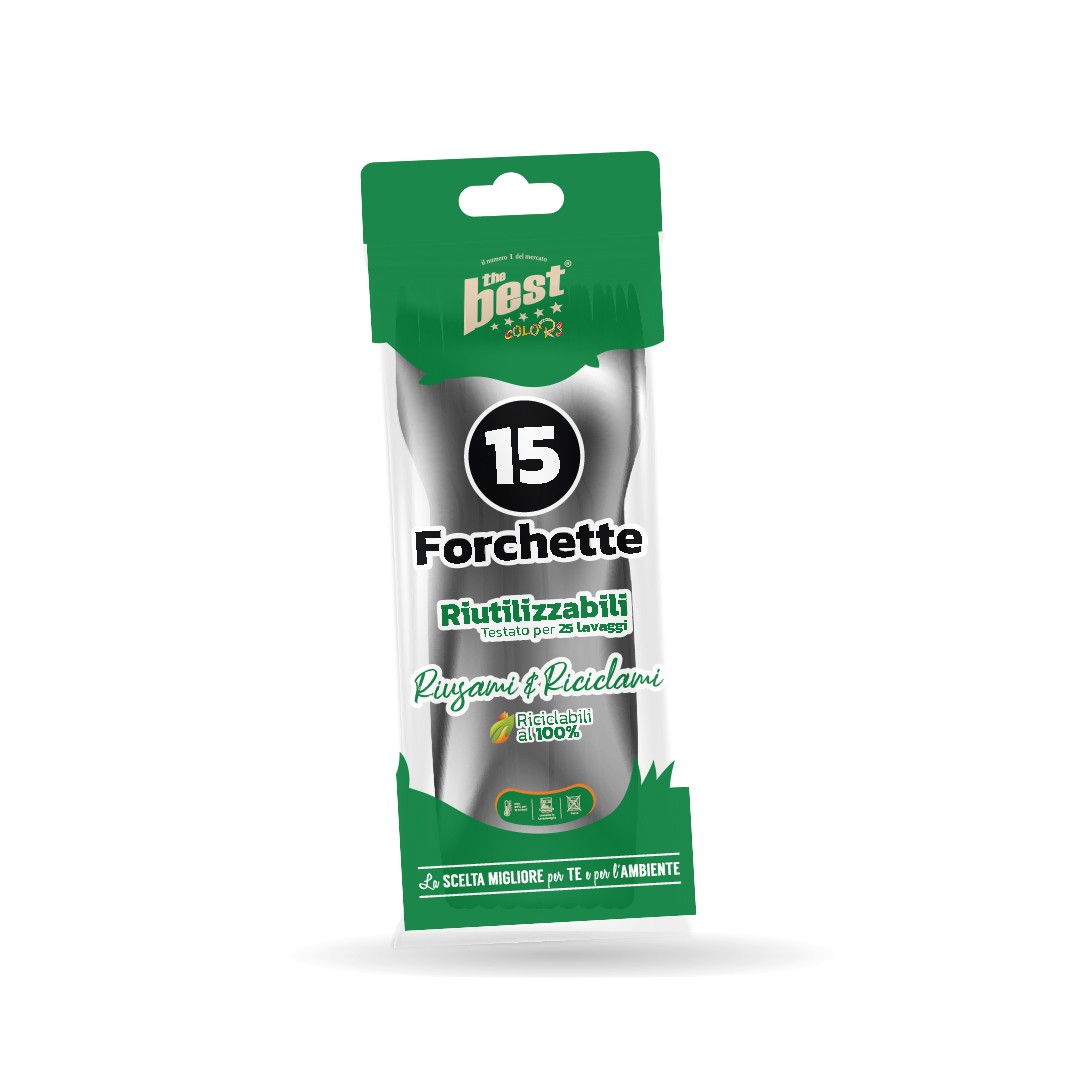 62354 8053670582149 209007 VISCIO coord. nero forchette riutilizzabili 15pz