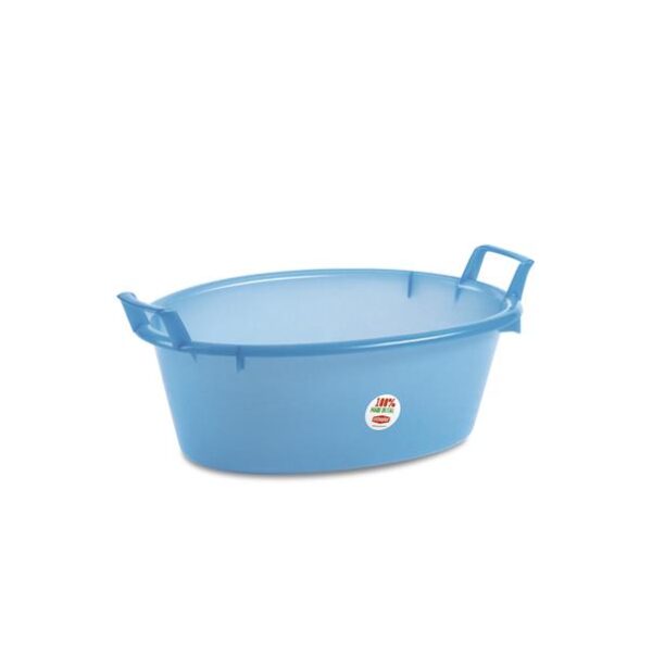 62452 8014159100902 8014159100902 BACINELLA OVALE CON MANICI CM.55 X H20 AZZURRO