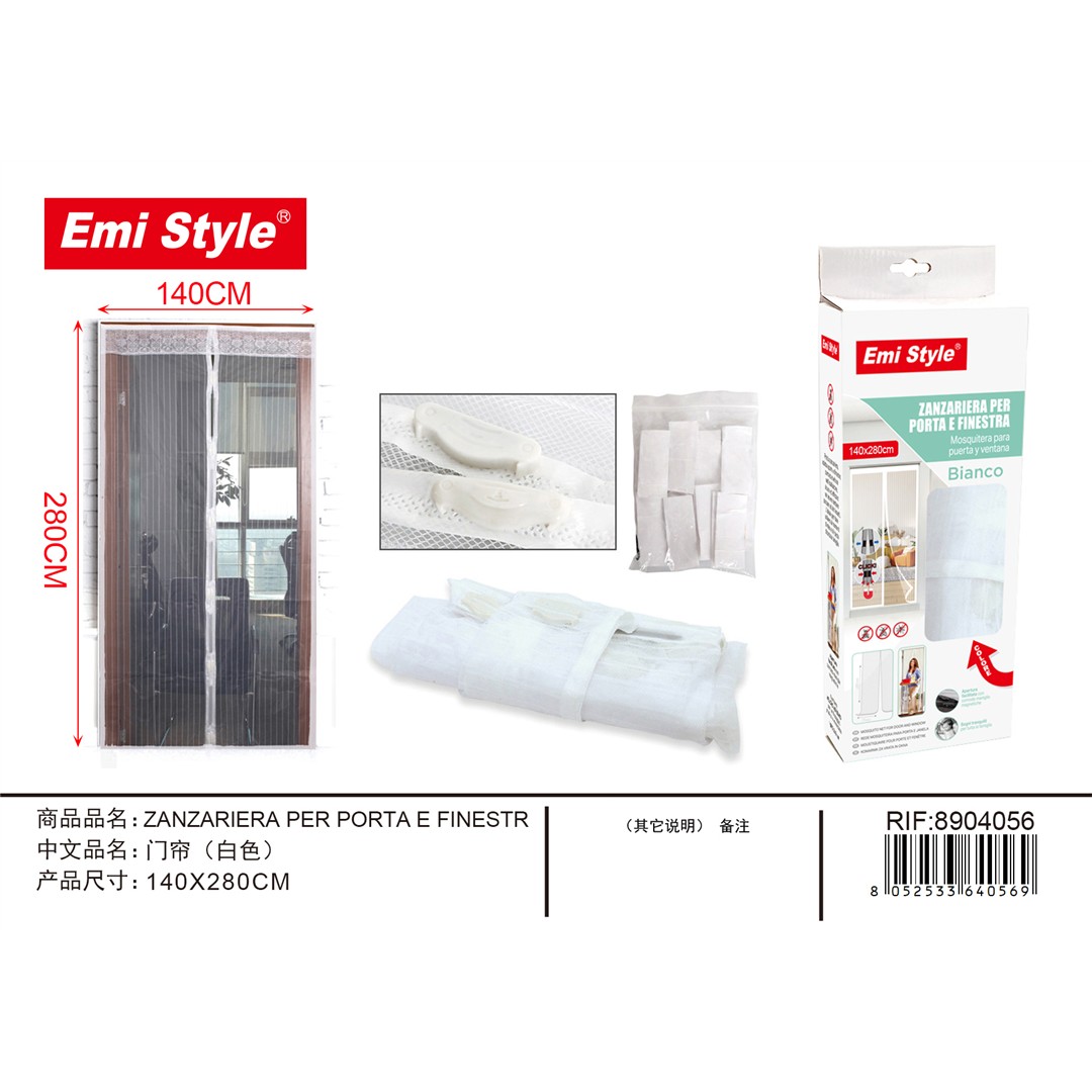 62736 8052533640569 8904056 EMI tenda zanzariera a calamite 2pannelli 70x280cm bianco