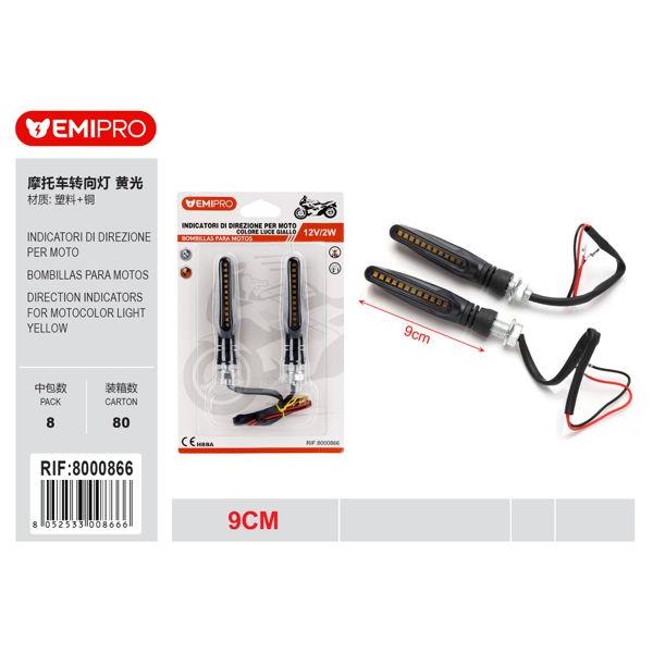 63384 8052533008666 8000866 INDICATORI DI DIREZIONE PER MOTO LUCE GIALLA 12V/2W