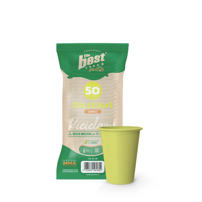 63392 8053670581609 208995 VISCIO the best bicchieri riciclabili 50pz 200ml giallo