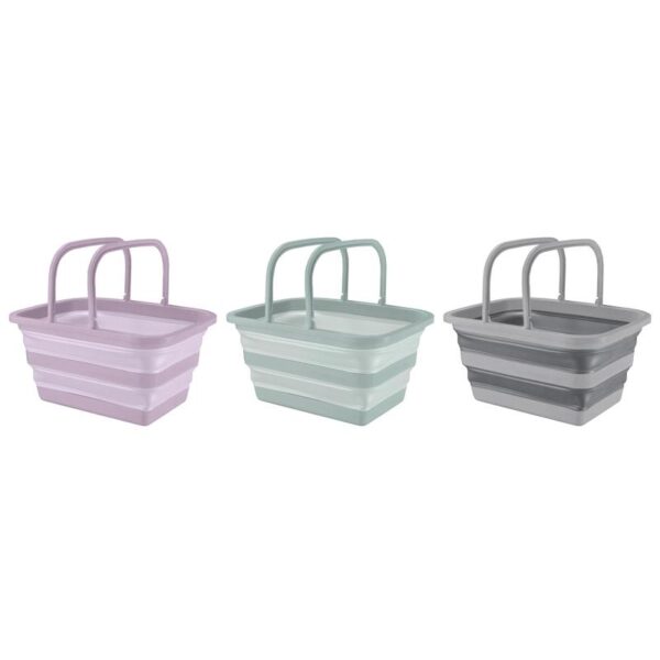 63456 8027458204684 212025 VISCIO bacinella in plastica rettangolare pieghevole con manici 12lt