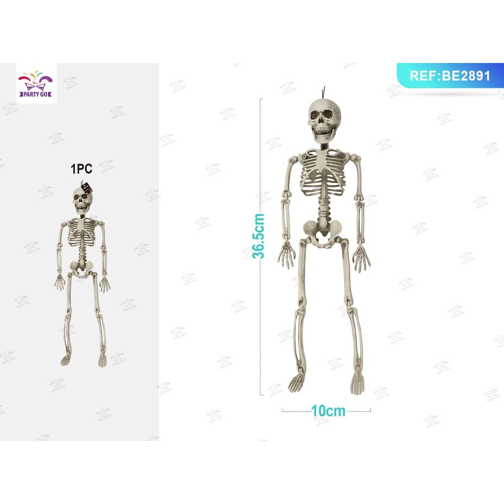 63481 8058617982617 BE2891 halloween scheletro nudo da appendere 36cm