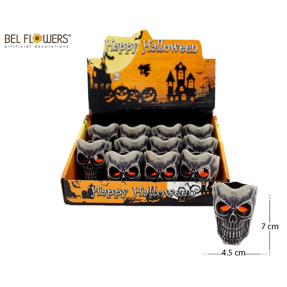 63499 8050260098035 BFJH308-09803 halloween lumino con teschio invecchiato