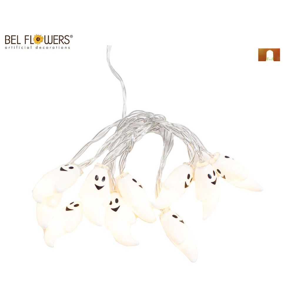 63511 8050260098141 BFJH319-09814 halloween filo a batteria 10 led fantasma 15cm