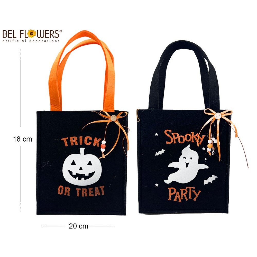 63514 8056248009062 BFHF129-00906 halloween borsetta in feltro per caramelle zucca/fantasma