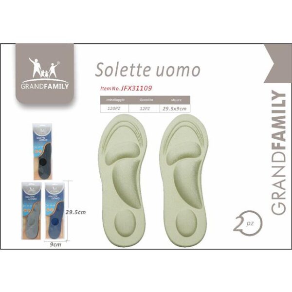 63546 8001689311090 JFX-31109 SOLETTE PER SCARPE CON MASAGGI PER UOMO