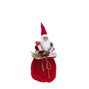 64432 8057586068865 106886 STAR babbo natale dentro sacco con luci a batteria 60cm