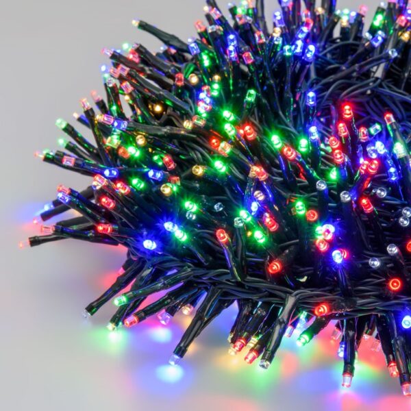 64692 8019959980020 EL-74604C ►catena led 80m 2000 luci di natale multicolor da esterno con spina ip44 cavo 5m verde 8 giochi