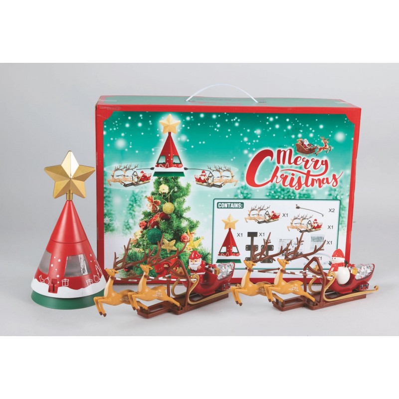 64741 8019959633551 EL-76355 puntale elettrico per albero di natale con slitte rotanti luce e musica