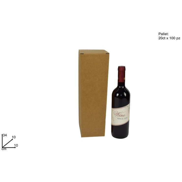 64752 8033113521096 XNA15002461 portabottiglia scatola in cartone natural 1p 9,5x9,5xh40cm