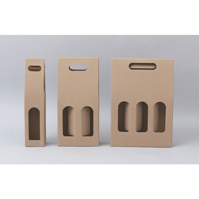 64754 8019959527836 V-52783 portabottiglia scatola in cartone natural 3p 28x9,5xh40cm