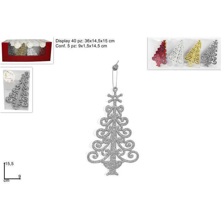 64792 8033113186738 XNA10001211 addobbo natalizio appendino glitter alberi 5pz ass4col