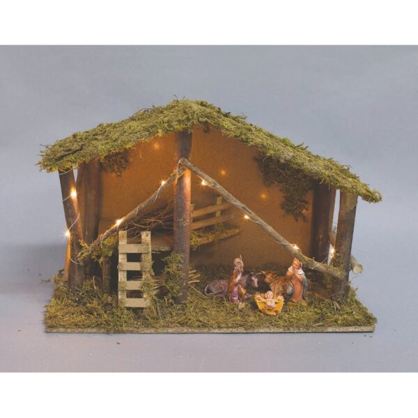 64908 8019959239425 PR-23942 capanna cm.43x19x30 nativita' cm.10 10luci rame b.caldo a batteria
