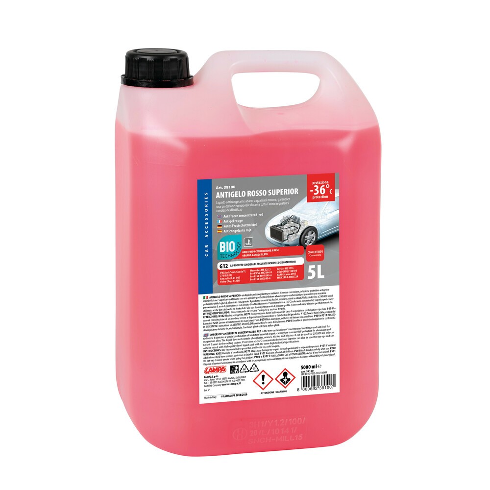 65168 8000692381076 38107 LAMPA liquido antigelo radiatori rosso lt.5 -20°