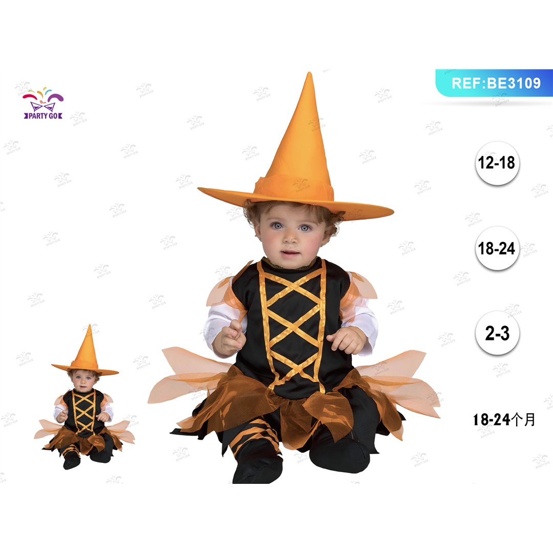 65222 8058617984796 BE3109 halloween costume neonata da strega tg.18-24 mesi