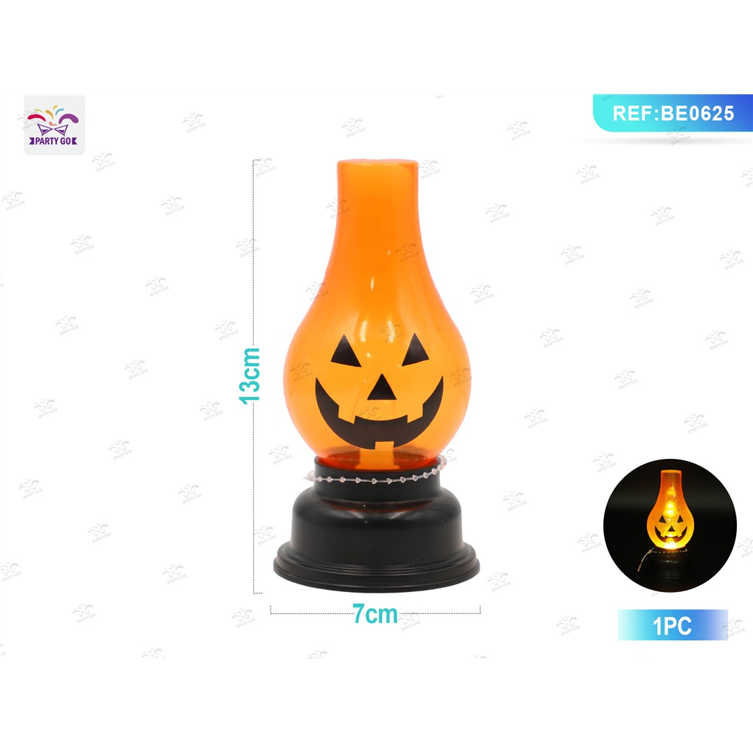 65407 8058617849255 BE0625 halloween lanterna per cavalli forma di zucca con luci 13cm