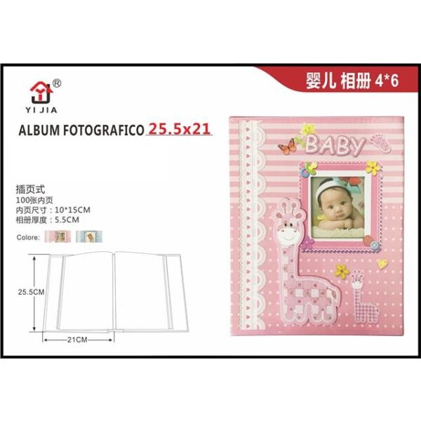 65441 8001684663774 XKX-66377 ALBUM FOTOGRAFICI PER 100 FOTO A TASCHE CM.10 X 15 BABY