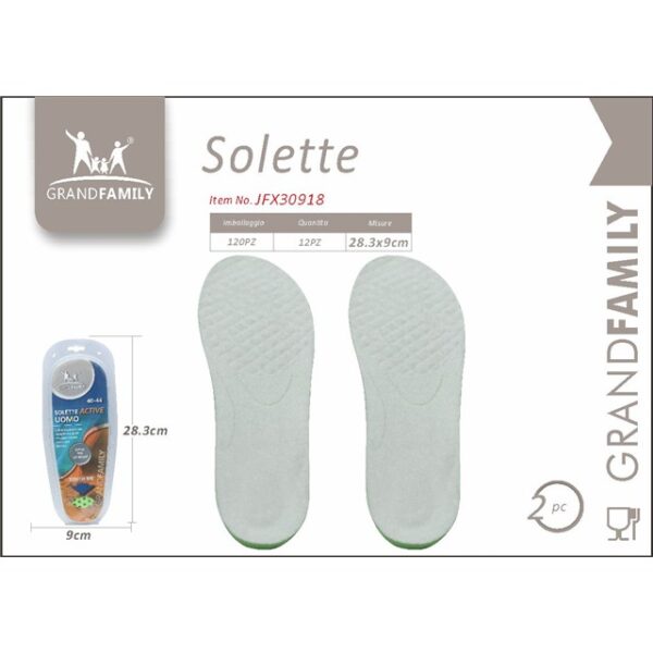 65481 8001689309189 JFX-30918 solette per scarpe active anatomiche in gel uomo