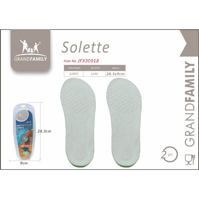 65481 8001689309189 JFX-30918 solette per scarpe active anatomiche in gel uomo