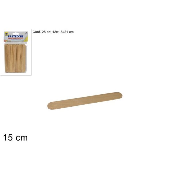 65483 8034048331828 2013L2418 bastoncini in legno naturale 25pz