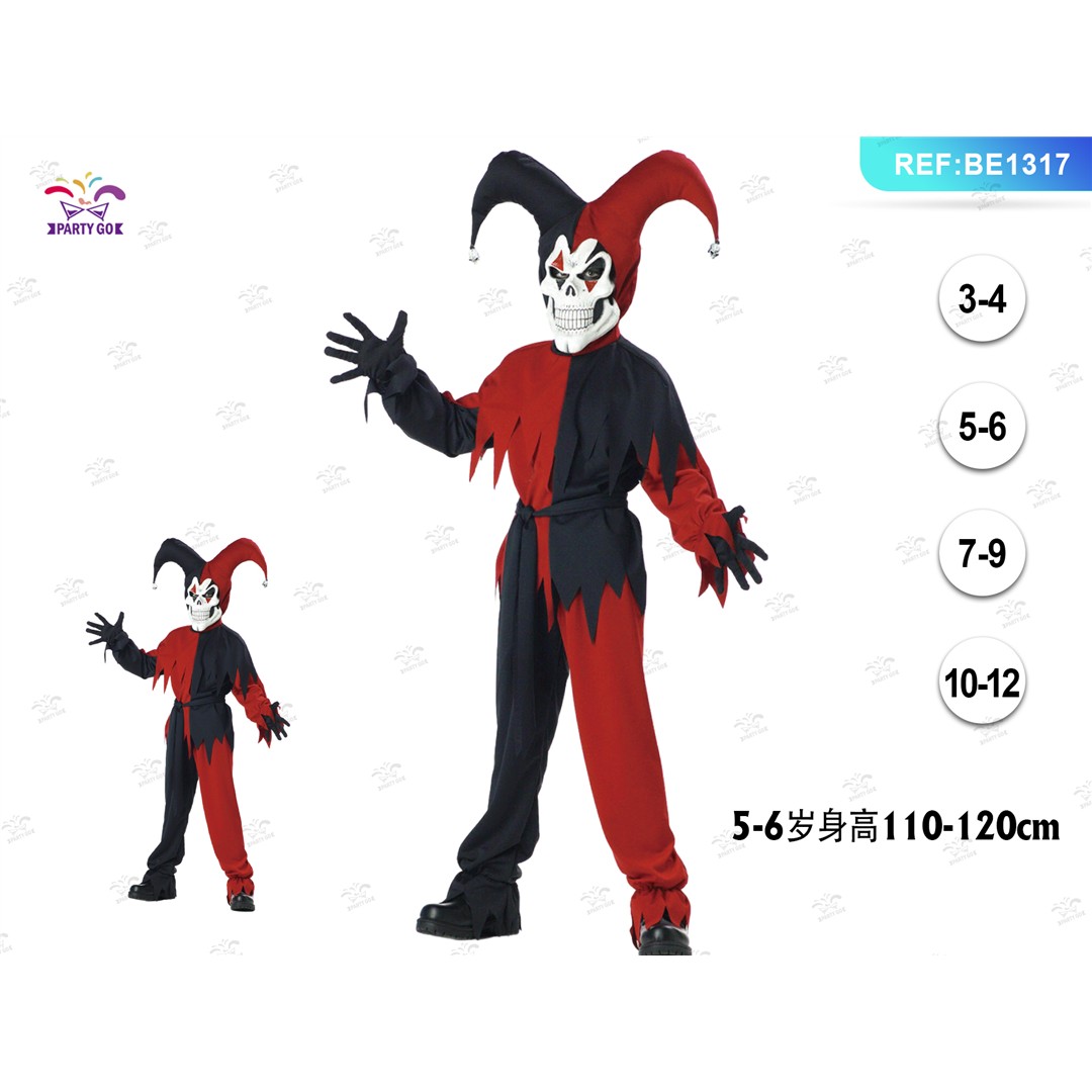 65584 8058617863176 BE1317 halloween costume unisex bambini clown tg.5-6 anni