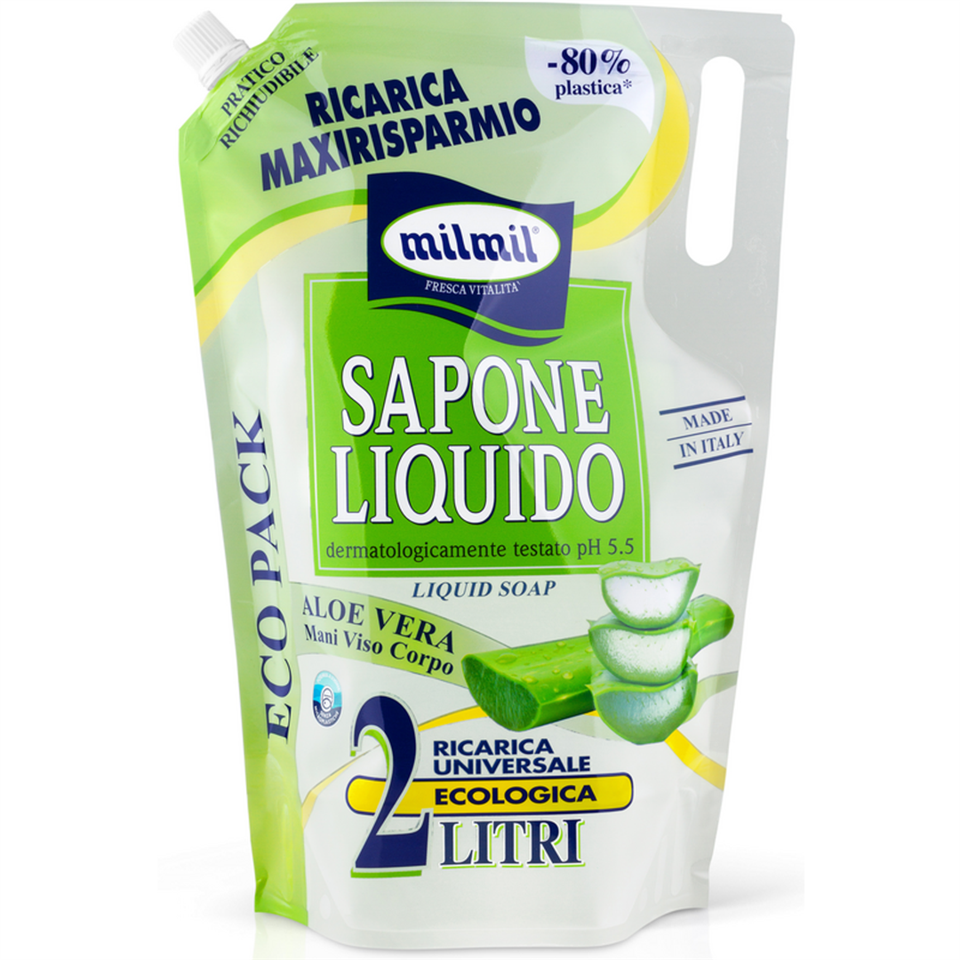 65599 8004120909894 8004120909894 sapone liquido ricarica 2lt mil mil aloe