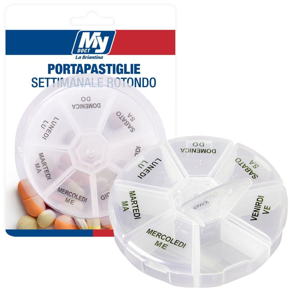 65642 8000061046452 POR04645A portapillole pastiglie settimanale rotondo