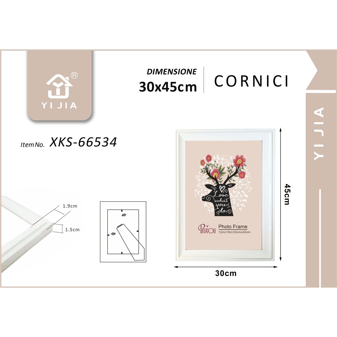 65729 8001684665341 XKS-66534 cornice per foto in vetro con bordo effetto legno classici 30x45cm