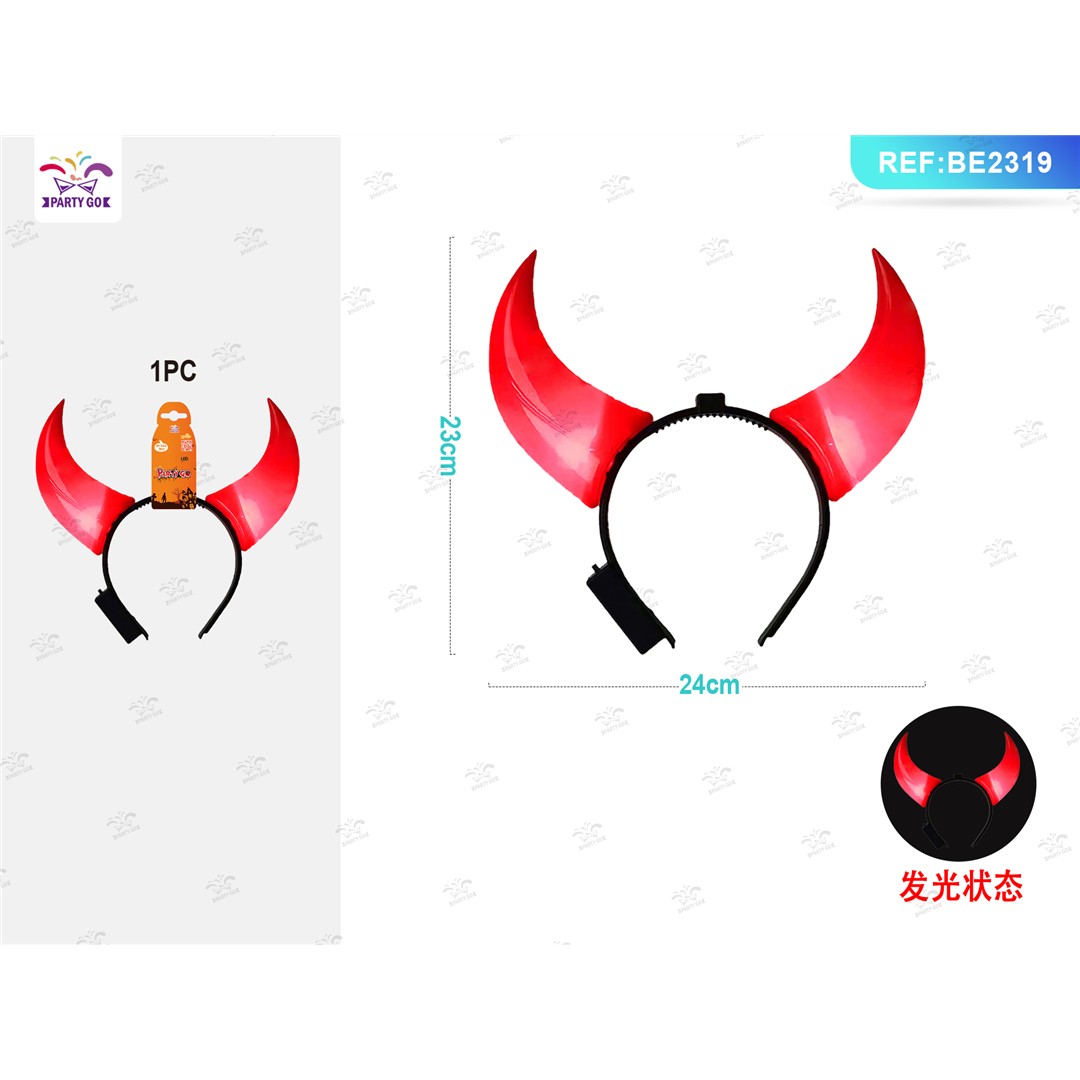 65789 8058617309193 BE2319 halloween frontino corna con luci