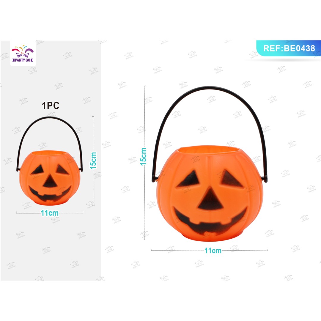 65823 8058617847381 BE0438 halloween secchiello in plastica zucca 16x13cm
