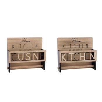 66149 8021785754591 75459 STAR mensola porta rotolo legno e metallo 34x11x36cm