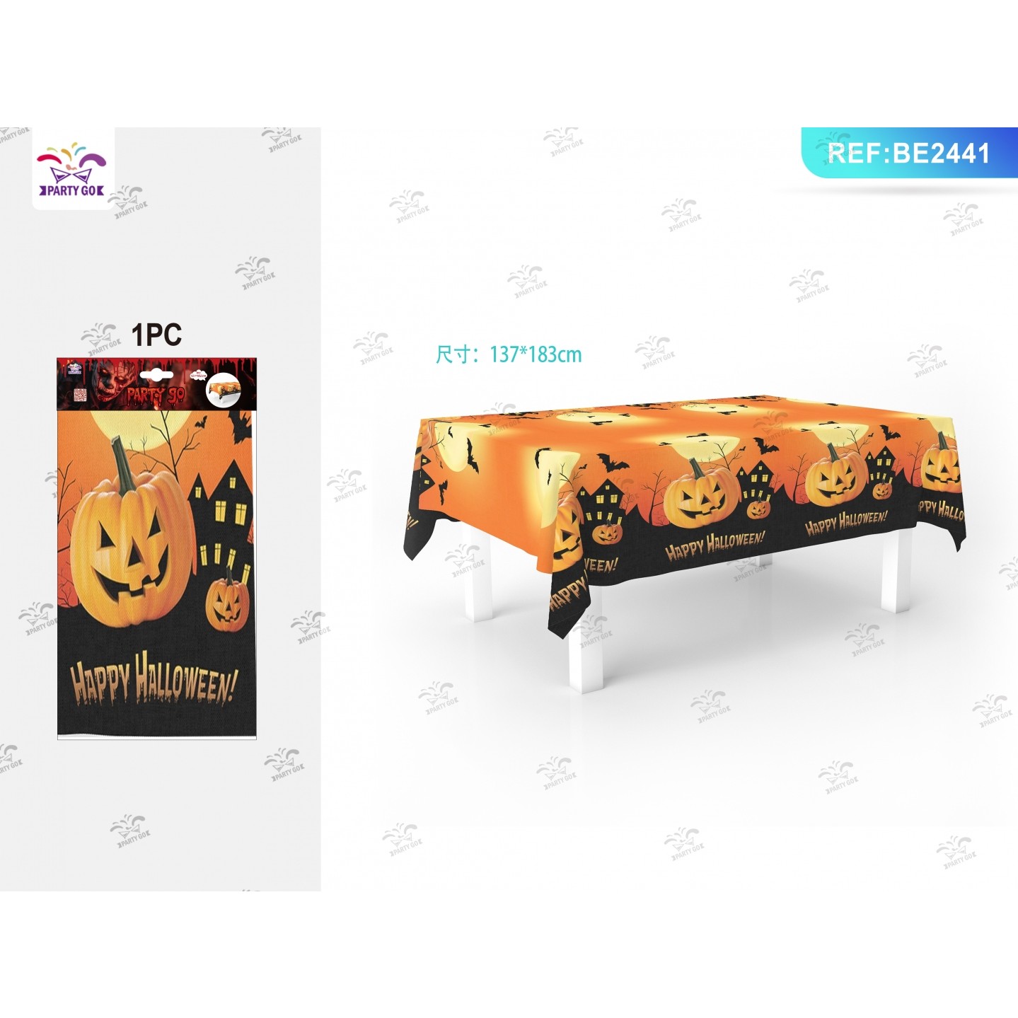 66402 8058617313114 BE2441 halloween tovaglia in pellicola di alluminio 137x183cm