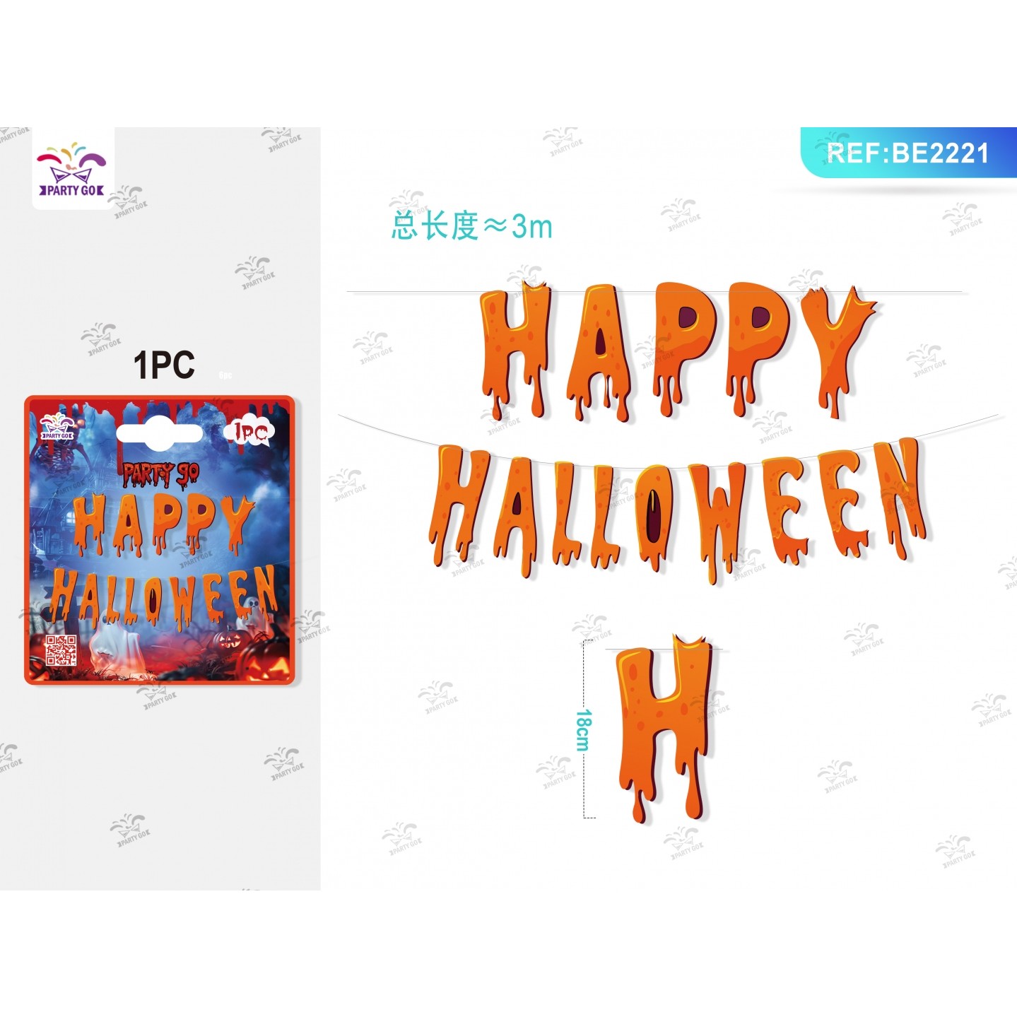 66404 8058617303214 BE2221 festone happy halloween 3mt