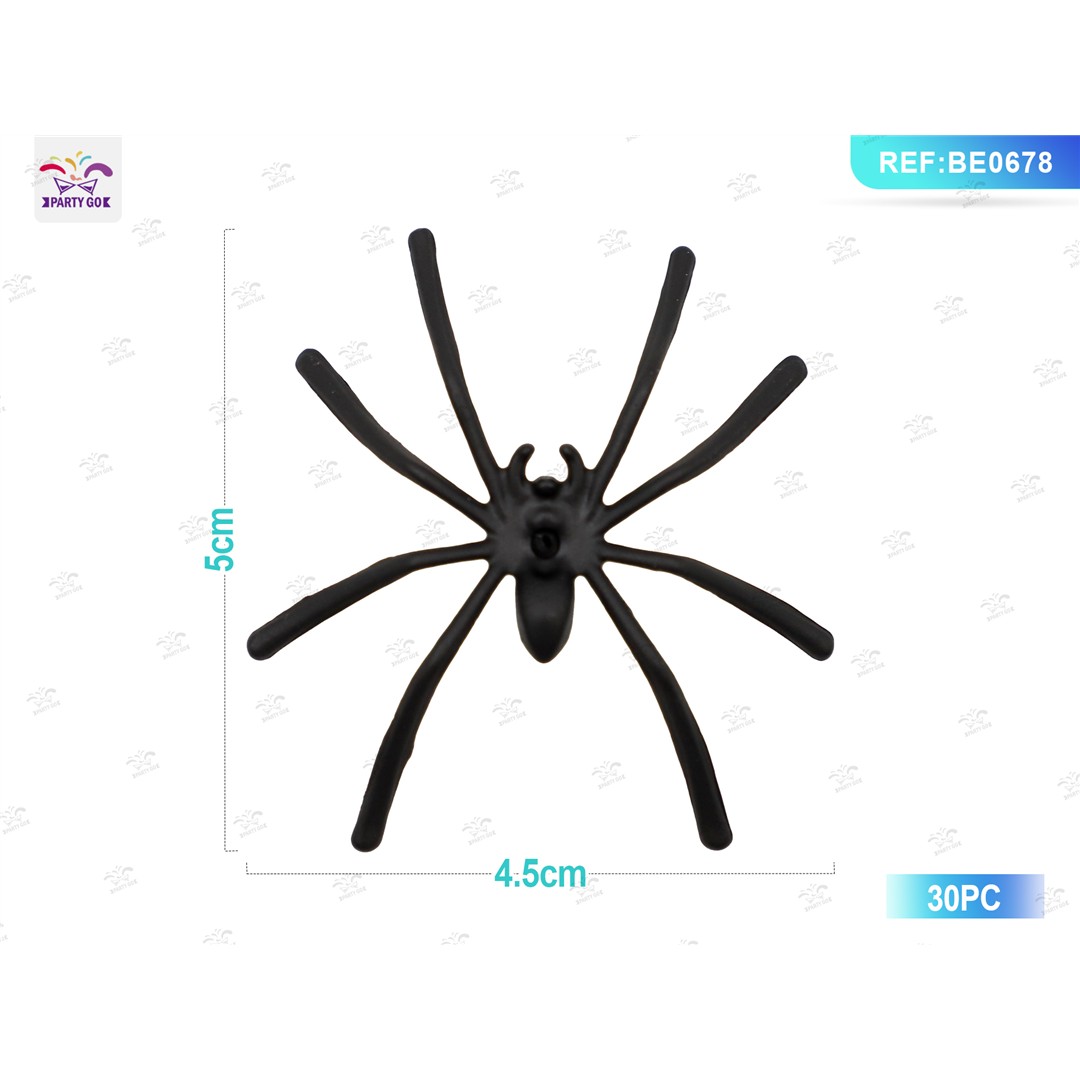 66649 8058617849781 BE0678 halloween decorazione 30pz ragni neri 5cm