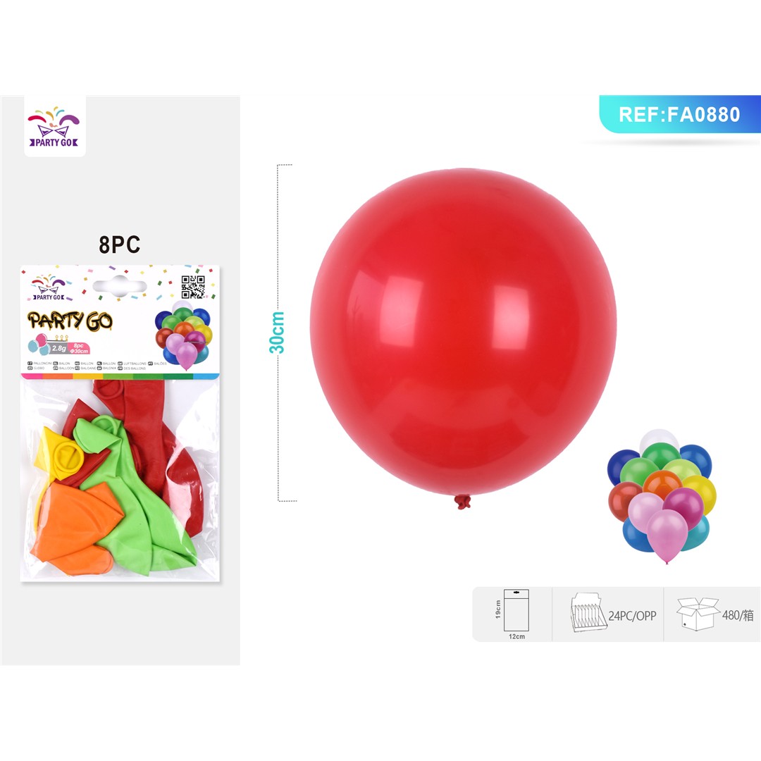 66661 8058617612804 FA0880 palloncini misti 8pz 30cm