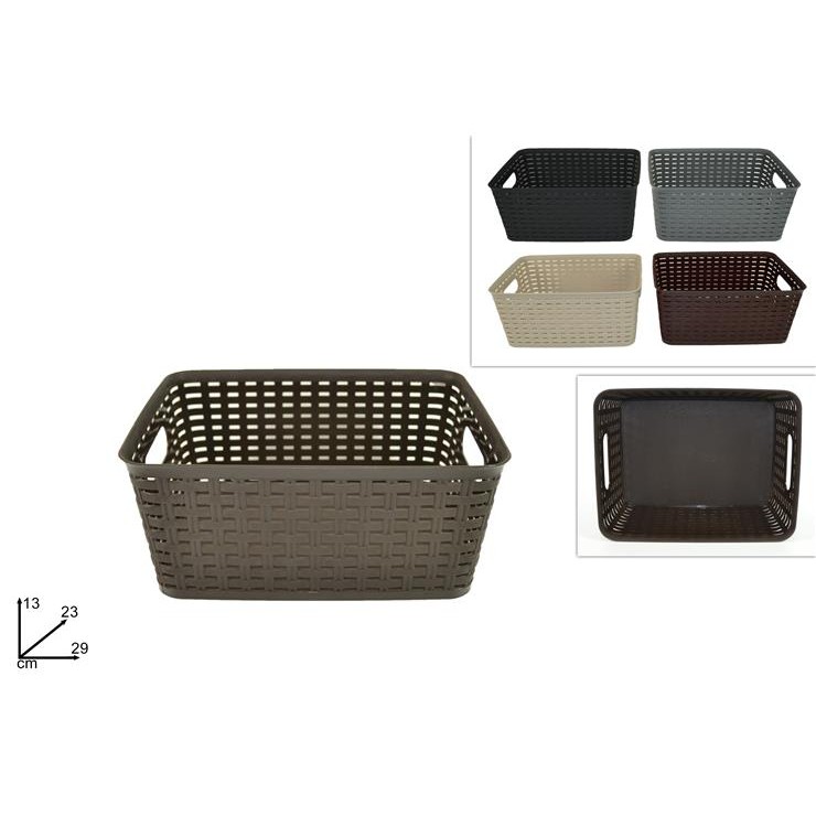 67194 8034048389423 2004D4819 cestino in plastica c/manici cm.29 x 23 ass4col