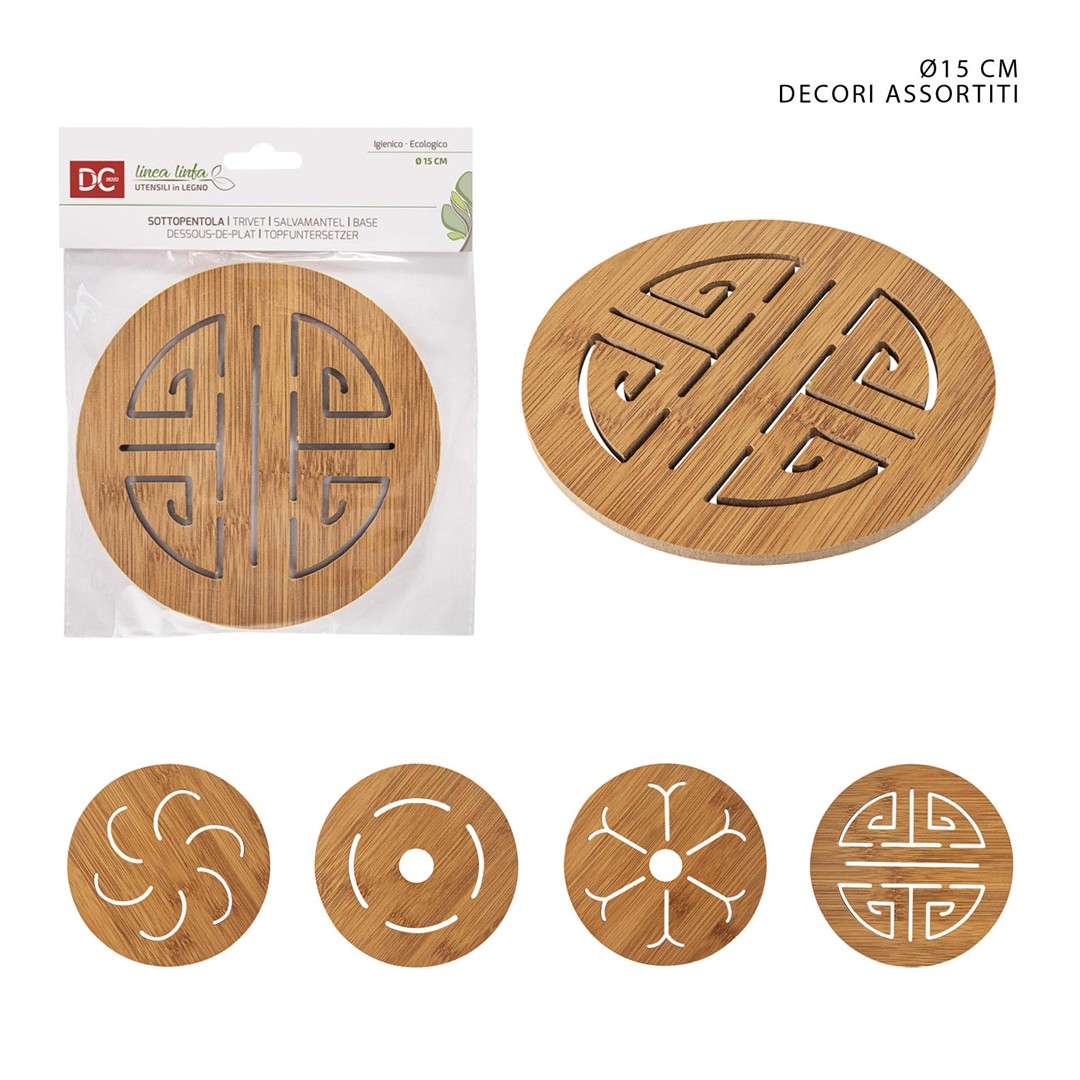 67260 8055769176383 CU917638 sottopentola in legno tondo 15cm
