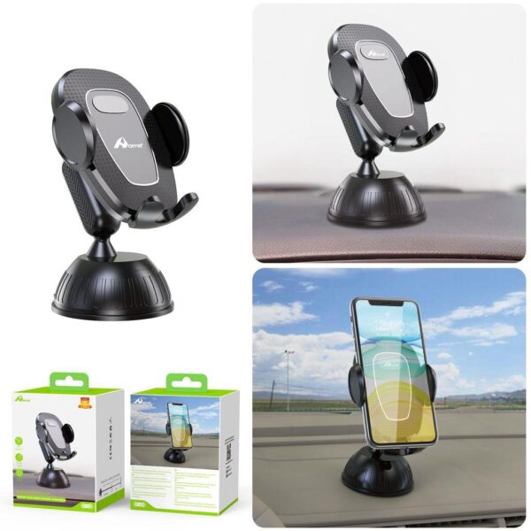 67667 8435644424523 424523-NERO porta cellulare gps supporto auto per cruscotto con ventosa universale 3,5-6,5˝