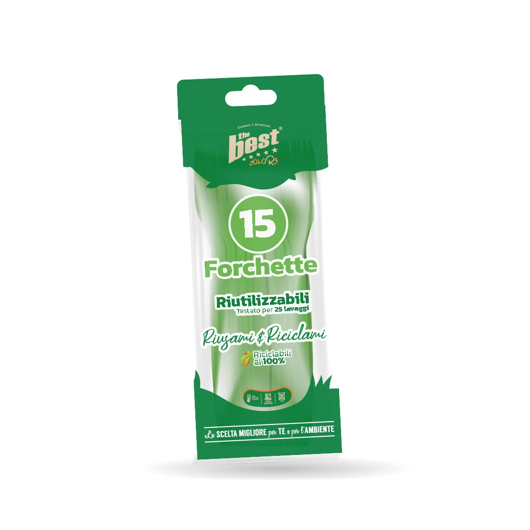 67726 8053670582132 209005 VISCIO coord. forchette riciclabili 15pz verde