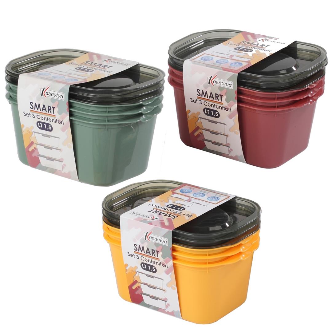 67734 8034116439722 1643972 SAIS SET 3PZ CONTENITORE MAIA RETTANGOLARE 1,5LT