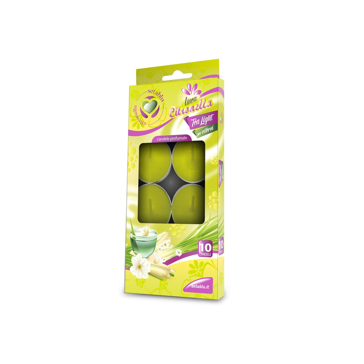 67883 8057502406023 40602 ESSECI moccoli 10 candele tea light citronella