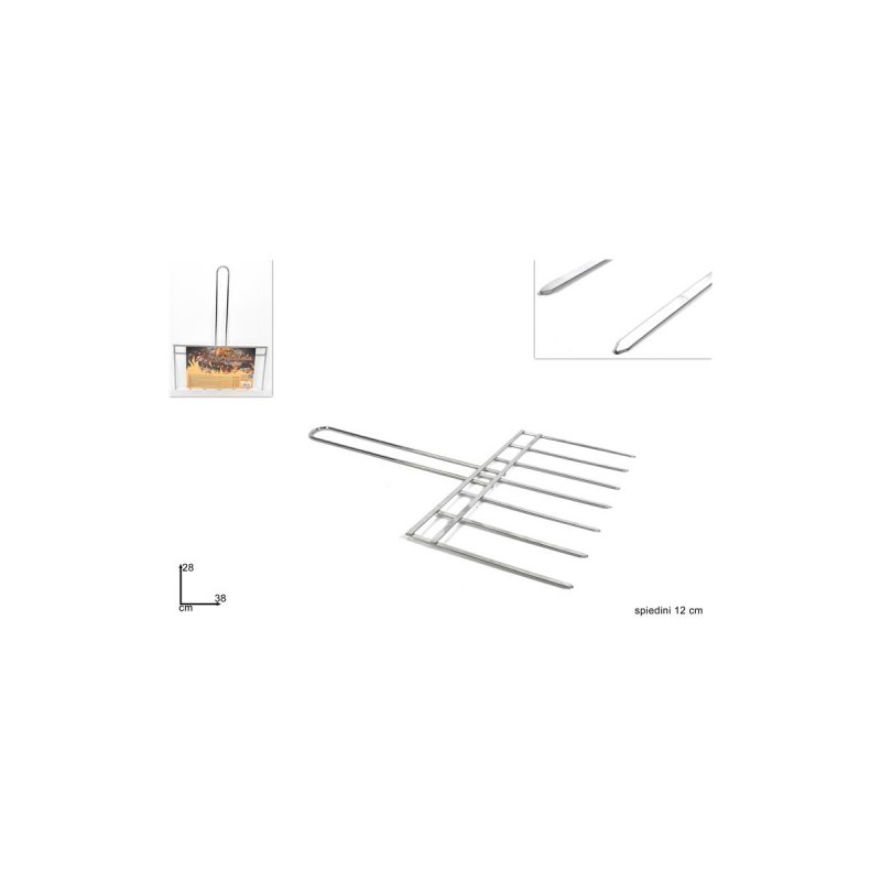 68151 8034048370896 HB-TB42 graticola 7 spiedini acciaio inox