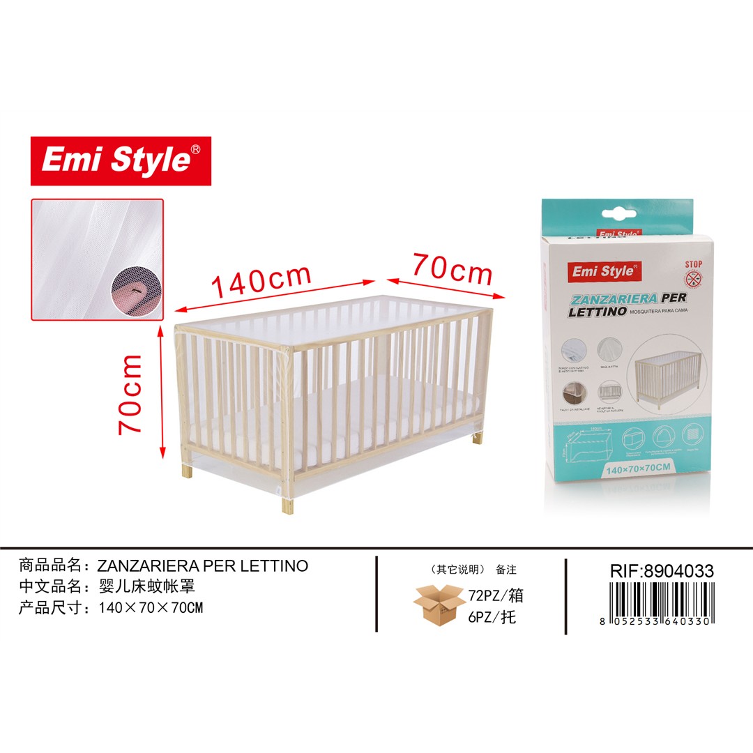 68781 8052533640330 8904033 EMI zanzariera per lettino cm.140 x 70 x 70