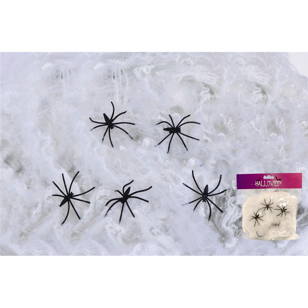 68797 8034116068557 58130 CP halloween ragnatela bianca gr.60 5 ragni