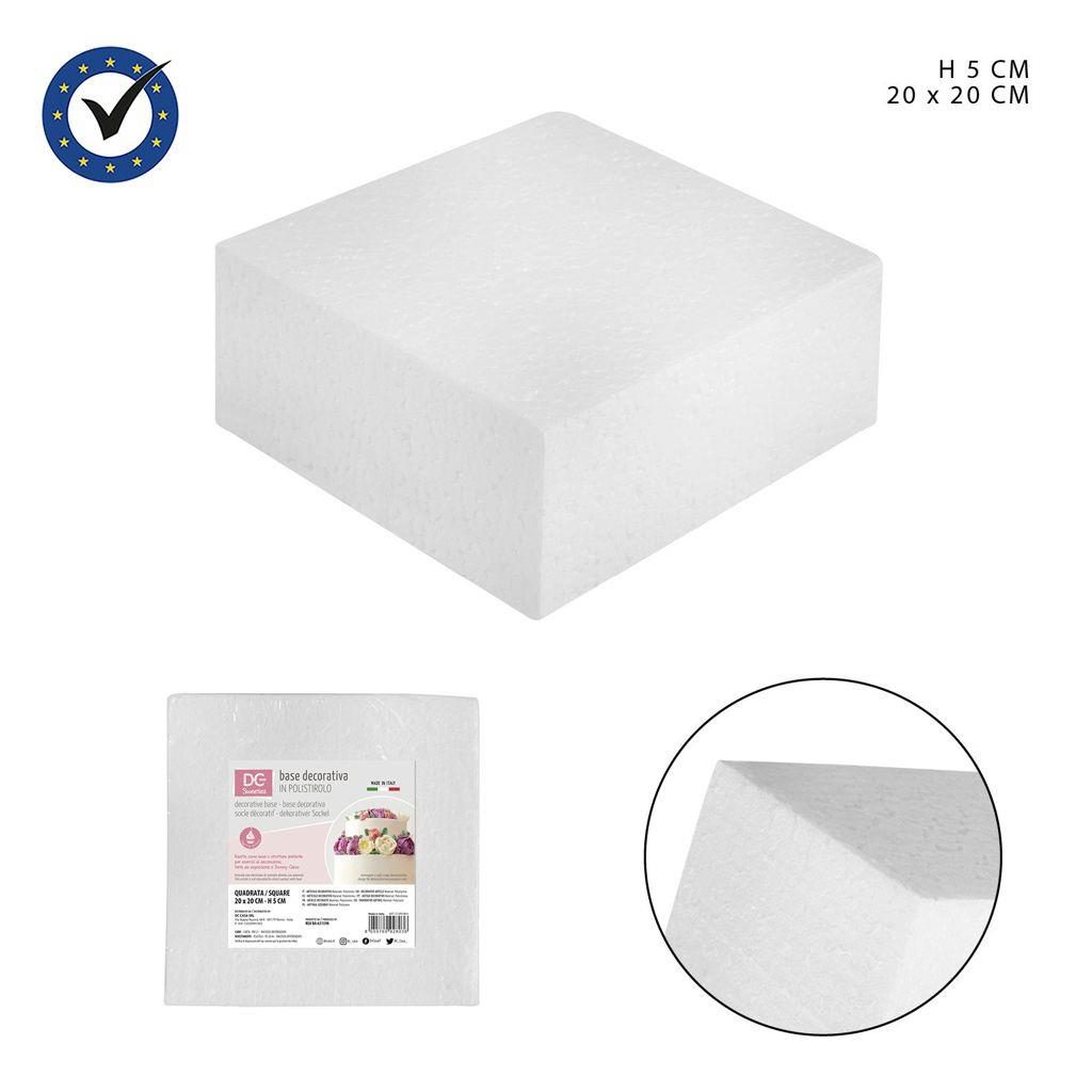 69099 8034048455807 611004 BASE TORTA QUADRA POLISTIROLO 20X20XH5CM