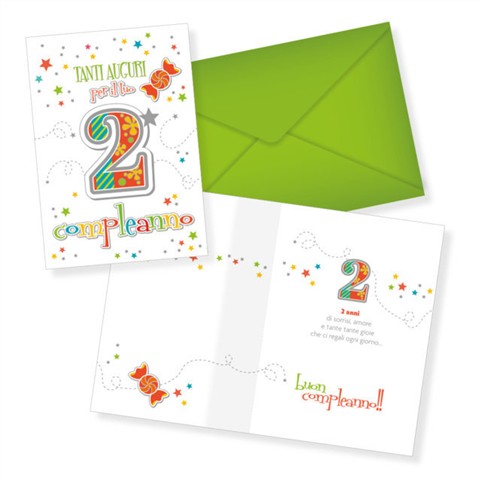 69247 8051577036895 30-004 cartolina tanti auguri per il tuo 2 compleanno