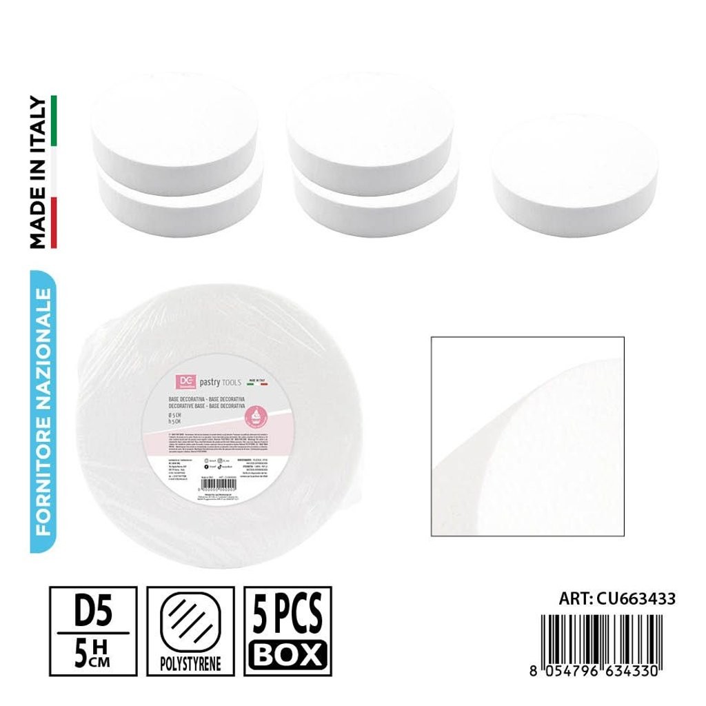 69384 8054796634330 CU663433 DC base torta tonda polistirolo h5xø5cm
