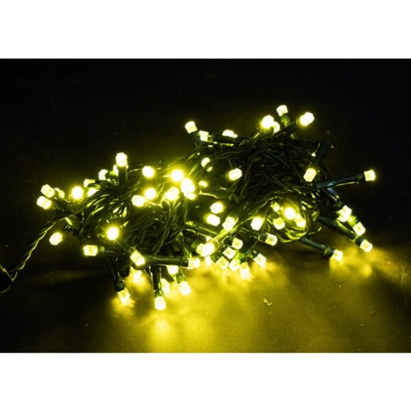 69477 8019959210929 EL-73843D ►catena led 25m 500 luci di natale oro da esterno con spina ip44 cavo 5m verde 8 giochi